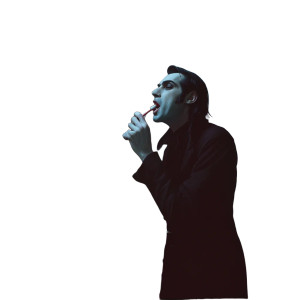 Dracula Brushing Teeth Gothic Vinyl Car Decal Sticker – Waterproof & UV-Resistant 4.0"