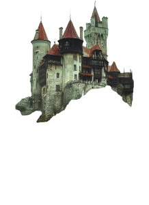 Draculas Castle Rainy Foggy Vinyl Car Decal Sticker – Waterproof & UV-Resistant 4.0"