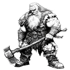 Dwarf Axe Line Drawing Vinyl Car Decal Sticker – Waterproof & UV-Resistant 4.0"