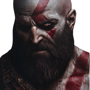 Kratos With Tears Vinyl Car Decal Sticker – Waterproof & UV-Resistant 4.0"