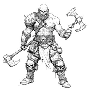 Orc Warrior Skull Armor Vinyl Car Decal Sticker – Waterproof & UV-Resistant 4.0"