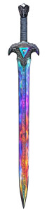 Rainbow Cosmic Sword Vinyl Car Decal Sticker – Waterproof & UV-Resistant 7.68"