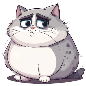 Sad Fat Cartoon Cat Vinyl Car Decal Sticker – Waterproof & UV-Resistant 4.0" Sad Fat Cartoon Cat Vinyl Car Decal Sticker – Waterproof & UV-Resistant 4.0"