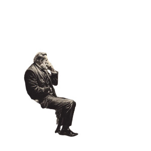 Sempé Journalist Interview Vinyl Car Decal Sticker – Waterproof & UV-Resistant 4.0"