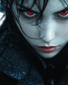 Vampire Portrait Red Eyes Vinyl Car Decal Sticker – Waterproof & UV-Resistant 4.0"