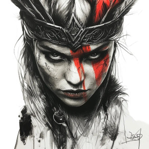 Viking Woman Portrait Vinyl Car Decal Sticker – Waterproof & UV-Resistant 4.0"