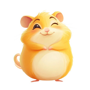 Winking Yellow Hamster Vector Vinyl Car Decal Sticker – Waterproof & UV-Resistant 4.0"
