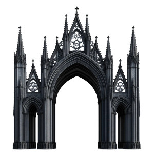 Dark Gothic Architecture Steeples Vinyl Car Decal Sticker – Waterproof & UV-Resistant 4.0"