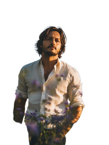 Diego Luna Purple Flowers Vinyl Car Decal Sticker – Waterproof & UV-Resistant 4.11"