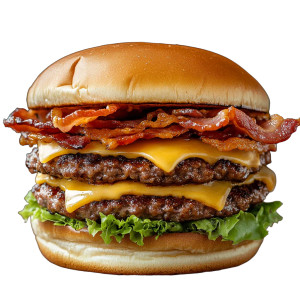 Double Bacon Hamburger Vinyl Car Decal Sticker – Waterproof & UV-Resistant 4.0" Double Bacon Hamburger Vinyl Car Decal Sticker – Waterproof & UV-Resistant 4.0"