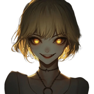 Evil Golden Girl Anime Vinyl Car Decal Sticker – Waterproof & UV-Resistant 4.0"