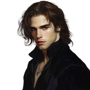 Handsome Brown Vampire Portrait Vinyl Car Decal Sticker – Waterproof & UV-Resistant 4.0"