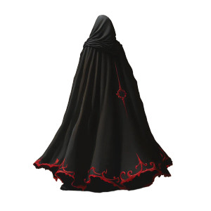 Hooded Cloak Black Red Vinyl Car Decal Sticker – Waterproof & UV-Resistant 4.0"