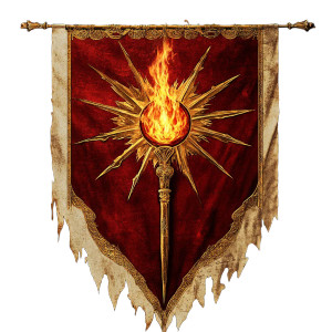 Medieval Heraldic Burning Stake Vinyl Car Decal Sticker – Waterproof & UV-Resistant 4.0"