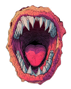 Monster Mouth Sharp Teeth Vinyl Car Decal Sticker – Waterproof & UV-Resistant 4.0"
