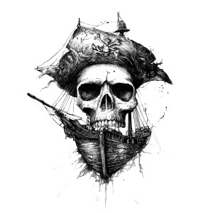 Pirate Boat Skull Hat Vinyl Car Decal Sticker – Waterproof & UV-Resistant 4.0"