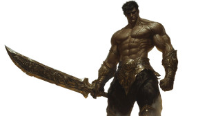 Powerful Figure Sword Lightning Vinyl Car Decal Sticker – Waterproof & UV-Resistant 7.14"