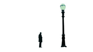 Snowy Night Detective Silhouette Vinyl Car Decal Sticker – Waterproof & UV-Resistant 7.14"