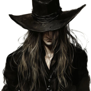 Vampire Cowboy Hat Vinyl Car Decal Sticker – Waterproof & UV-Resistant 4.0"