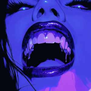 Vampiric Face Fangs Dark Vinyl Car Decal Sticker – Waterproof & UV-Resistant 4.0"