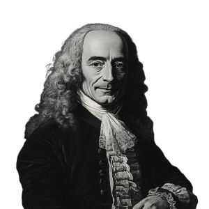 Voltaire Philosopher Black White Vinyl Car Decal Sticker – Waterproof & UV-Resistant 4.0"