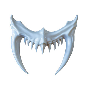 White Demon Fangs Mask Vinyl Car Decal Sticker – Waterproof & UV-Resistant 4.0"