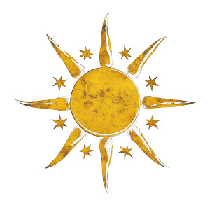 Yellow Sun Seven Stars Vinyl Car Decal Sticker – Waterproof & UV-Resistant 4.0"