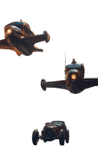 1920S Futuristic Buildings Flying Cars Vinyl Car Decal Sticker – Waterproof & UV-Resistant 4.0"