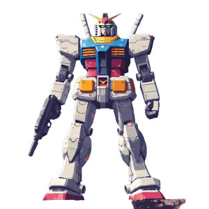 8 Bit Gundam Vinyl Car Decal Sticker – Waterproof & UV-Resistant 4.0"