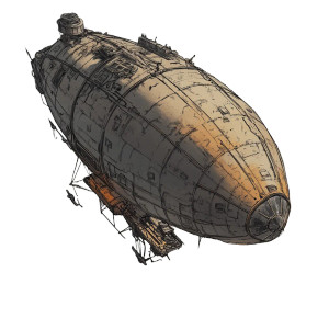 Airship Comic Book Vinyl Car Decal Sticker – Waterproof & UV-Resistant 4.0"