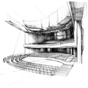 Architect Plan Theatre Sketch Vinyl Car Decal Sticker – Waterproof & UV-Resistant 4.0"