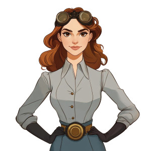 Auburn Haired Edwardian Steampunk Vinyl Car Decal Sticker – Waterproof & UV-Resistant 4.0"