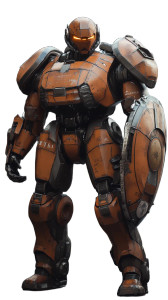 Brown Mecha Shield Vinyl Car Decal Sticker – Waterproof & UV-Resistant 4.0"