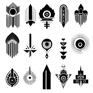 Bw Art Deco Icons Vinyl Car Decal Sticker – Waterproof & UV-Resistant 4.0"