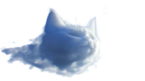 Cat Clouds Blue Sky Vinyl Car Decal Sticker – Waterproof & UV-Resistant 7.14"