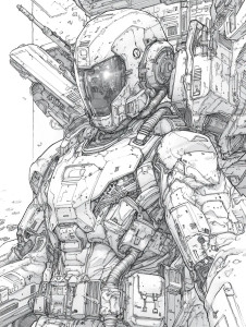 Cyber Punk Mech Suit Vinyl Car Decal Sticker – Waterproof & UV-Resistant 4.11"