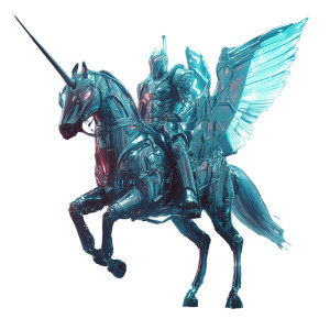 Cyberpunk Paladin Pegasus City Vinyl Car Decal Sticker – Waterproof & UV-Resistant 4.0"