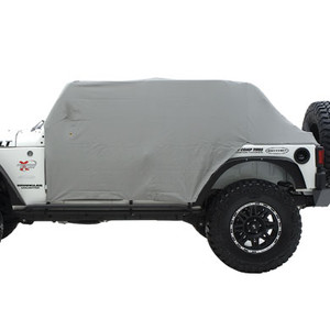 2007-2018 Wrangler JK Cab Cover | Gray Denim Polypropylene | Water Resistant w/ Door Flaps
