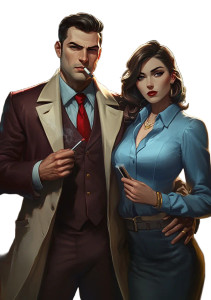 Detective Duo Dark Interior Vinyl Car Decal Sticker – Waterproof & UV-Resistant 4.0"