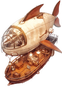 Fantasy Blimp Top View Vinyl Car Decal Sticker – Waterproof & UV-Resistant 4.0"