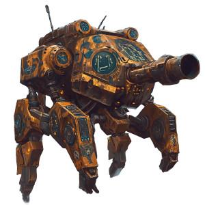 Fantasy Golem Mech Runes Vinyl Car Decal Sticker – Waterproof & UV-Resistant 4.0"