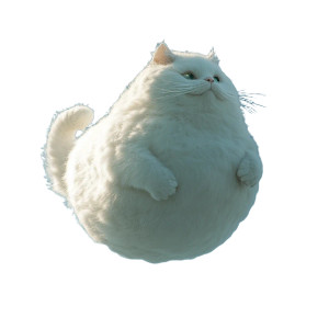 Fat Cat Marshmallow Flying Vinyl Car Decal Sticker – Waterproof & UV-Resistant 4.0"