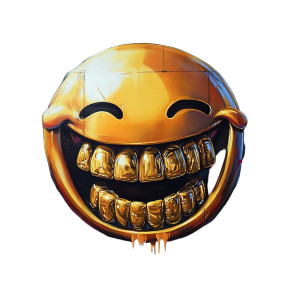 Futuristic Graffiti Divider Smiley Vinyl Car Decal Sticker – Waterproof & UV-Resistant 4.0"