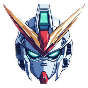Futuristic Gundam Robot Face Vinyl Car Decal Sticker – Waterproof & UV-Resistant 4.0"