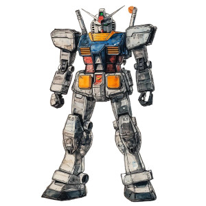 Gundam Blueprint Watercolor Dnd Vinyl Car Decal Sticker – Waterproof & UV-Resistant 4.0"