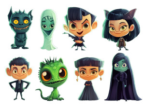 Kids Cartoon Monsters Vinyl Car Decal Sticker – Waterproof & UV-Resistant 5.31"