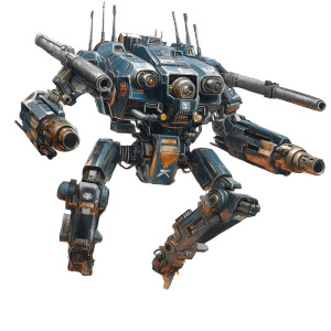 Large Mech Four Weapons Vinyl Car Decal Sticker – Waterproof & UV-Resistant 4.0"