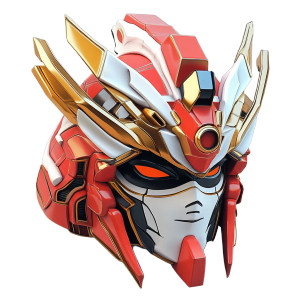 Mask Samurai Gundam Evangelion Vinyl Car Decal Sticker – Waterproof & UV-Resistant 4.0"