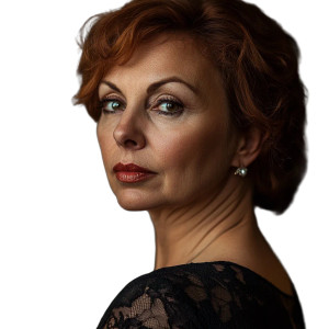 Middle Aged Woman Photo Vinyl Car Decal Sticker – Waterproof & UV-Resistant 4.0"