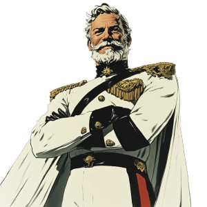 Military Leader White Cape Vinyl Car Decal Sticker – Waterproof & UV-Resistant 4.0"